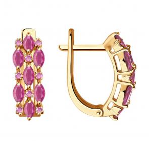 Золотые серьги SOKOLOV с рубином 4020037 фото