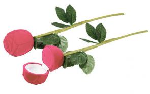 Футляр флокированный Роза на стебле под кольцо и серьги серия Романтика 40201-руб фото