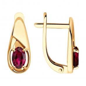 Золотые серьги SOKOLOV с рубином 4020748 фото
