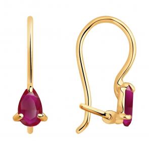 Золотые серьги SOKOLOV с рубином 4020752 фото