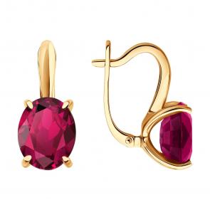 Золотые серьги SOKOLOV с рубином 4020759 фото