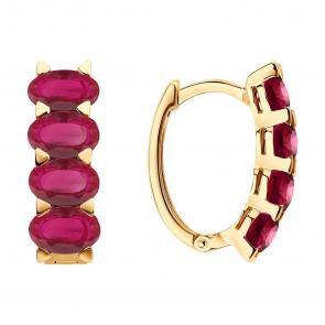 Золотые серьги SOKOLOV с рубином 4020760 фото