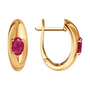 Золотые серьги SOKOLOV с рубином 4020802 фото