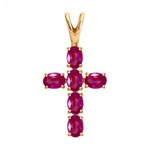 Золотая подвеска SOKOLOV с рубином 4030184 фото