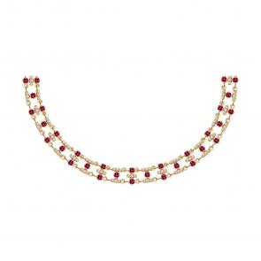 Золотое колье SOKOLOV с бриллиантом и рубином 4070035 фото