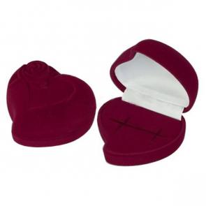 Футляр флокированный Сердечко с цветком под кольцо и серьги серия Романтика 41001-б фото