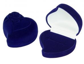 Футляр флокированный Сердечко с цветком под кольцо и серьги серия Романтика 41001-с фото