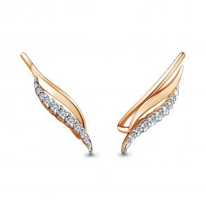 Золотые серьги AQUAMARINE с фианитом 41272А фото