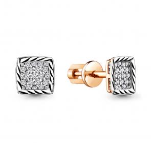 Золотые серьги AQUAMARINE с фианитом 41653А фото