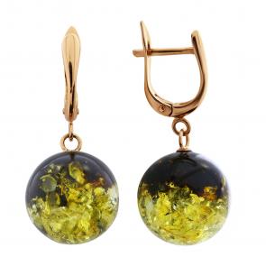 Золотые серьги Дарвин с янтарём 419010583uu фото