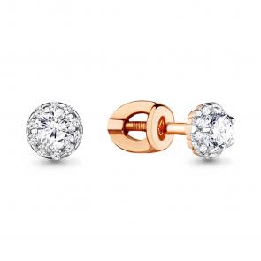 Золотые серьги AQUAMARINE с фианитом 420151А фото