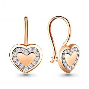 Золотые серьги AQUAMARINE с фианитом 42685А фото