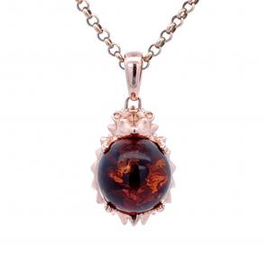 Подвеска из золочёного серебра Дарвин с янтарём 428042246oo-к фото