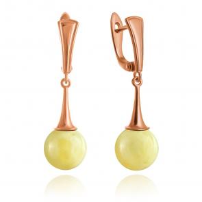 Серьги из золочёного серебра Дарвин с янтарём 429032441qq-ж фото