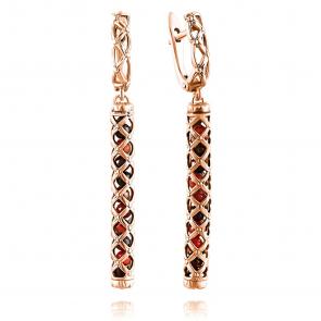 Серьги из золочёного серебра Дарвин с подвижным янтарём 429042031aa-к фото