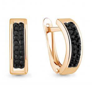 Золотые серьги AQUAMARINE с ювелирным кристаллом 43951Ч фото