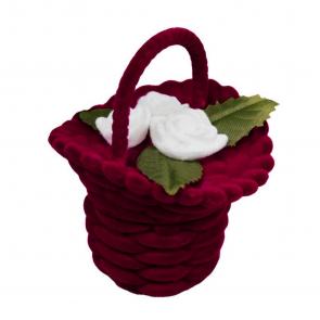 Футляр флокированный Корзина с цветком под кольцо и серьги серия Романтика 44001-б фото