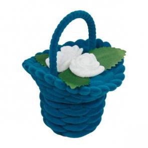 Футляр флокированный Корзина с цветком под кольцо и серьги серия Романтика 44001-мв фото