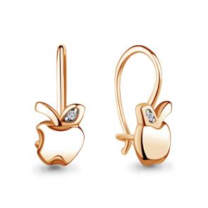 Золотые серьги AQUAMARINE с фианитом 45053А фото