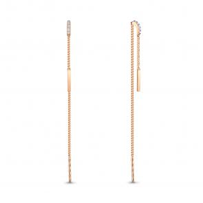 Золотые серьги AQUAMARINE с фианитом 45490А фото