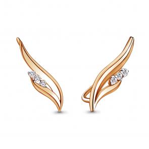 Золотые серьги AQUAMARINE с фианитом 45504 фото