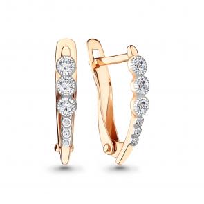 Золотые серьги AQUAMARINE с фианитом 46154А фото