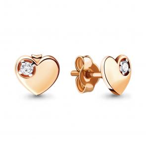 Золотые серьги AQUAMARINE с фианитом 46593 фото