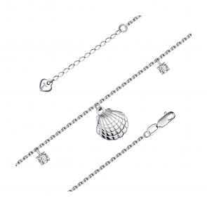 Серебряный браслет на ногу TALANT с фианитом 47-72-0001-17049 фото