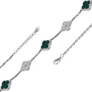 Серебряный браслет TALANT с фианитом и малахитом 47-72-000X-11159 фото
