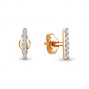 Золотые серьги AQUAMARINE с фианитом 48552А фото