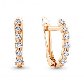 Золотые серьги AQUAMARINE с фианитом 49172 фото