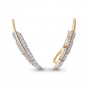 Золотые серьги AQUAMARINE с фианитом 49407А фото