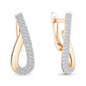 Золотые серьги AQUAMARINE с ювелирным кристаллом 49529 фото