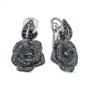 Серьги из белого золота RoseGrace с чёрным бриллиантом 5-6575-106-2Б-Чбр фото