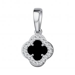 Серебряная подвеска TALANT с фианитом и ониксом 50-72-0801-15288 фото