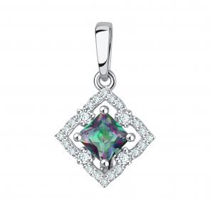 Серебряная подвеска TALANT с фианитом и кварцем 50-72-0К01-10185 фото