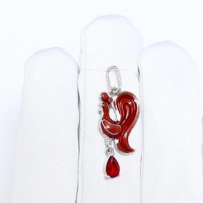 Серебряная подвеска TALANT с фианитом, гранатом и эмалью 50-79-000W-17356 фото