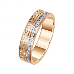 Золотое обручальное кольцо 5 мм Primossa с фианитом 501-550-50-1079 фото