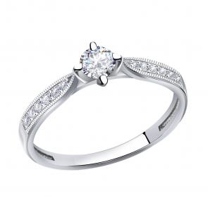 Кольцо из белого золота Александра с бриллиантом 5010001сб-1 фото