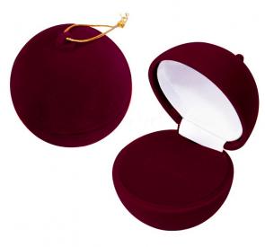 Футляр флокированный Шарик под кольцо и серьги серия Новогодняя 50301-б фото