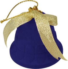 Футляр флокированный синий колокольчик под кольцо или серьги 50601-с фото