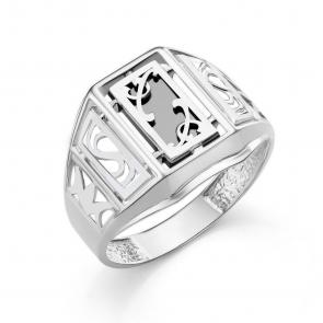 Серебряное кольцо Караваевская ювелирная фабрика с ониксом 51-0029-s фото