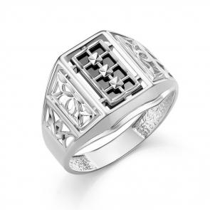 Серебряное кольцо Караваевская ювелирная фабрика с ониксом 51-0039-s фото