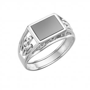 Серебряное кольцо Караваевская ювелирная фабрика с ониксом 51-0074-s фото