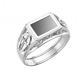 Серебряное кольцо Караваевская ювелирная фабрика с ониксом 51-0075-s фото