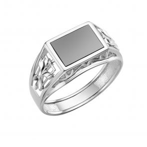 Серебряное кольцо Караваевская ювелирная фабрика с ониксом 51-0076-s фото