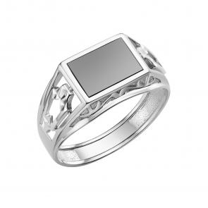 Серебряное кольцо Караваевская ювелирная фабрика с ониксом 51-0077-s фото