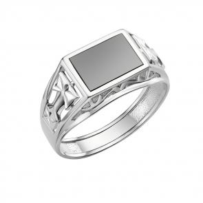 Серебряное кольцо Караваевская ювелирная фабрика с ониксом 51-0078-s фото