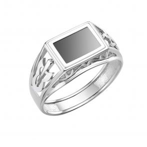 Серебряное кольцо Караваевская ювелирная фабрика с ониксом 51-0079-s фото