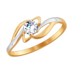 Золотое кольцо Diamant с фианитом 51-110-00097-1 фото